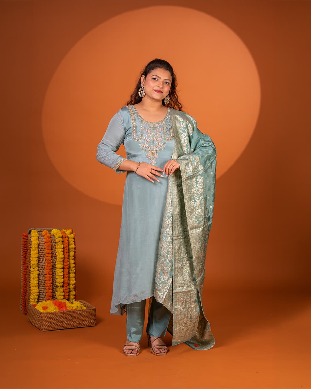 Mint Heritage Kurti Set