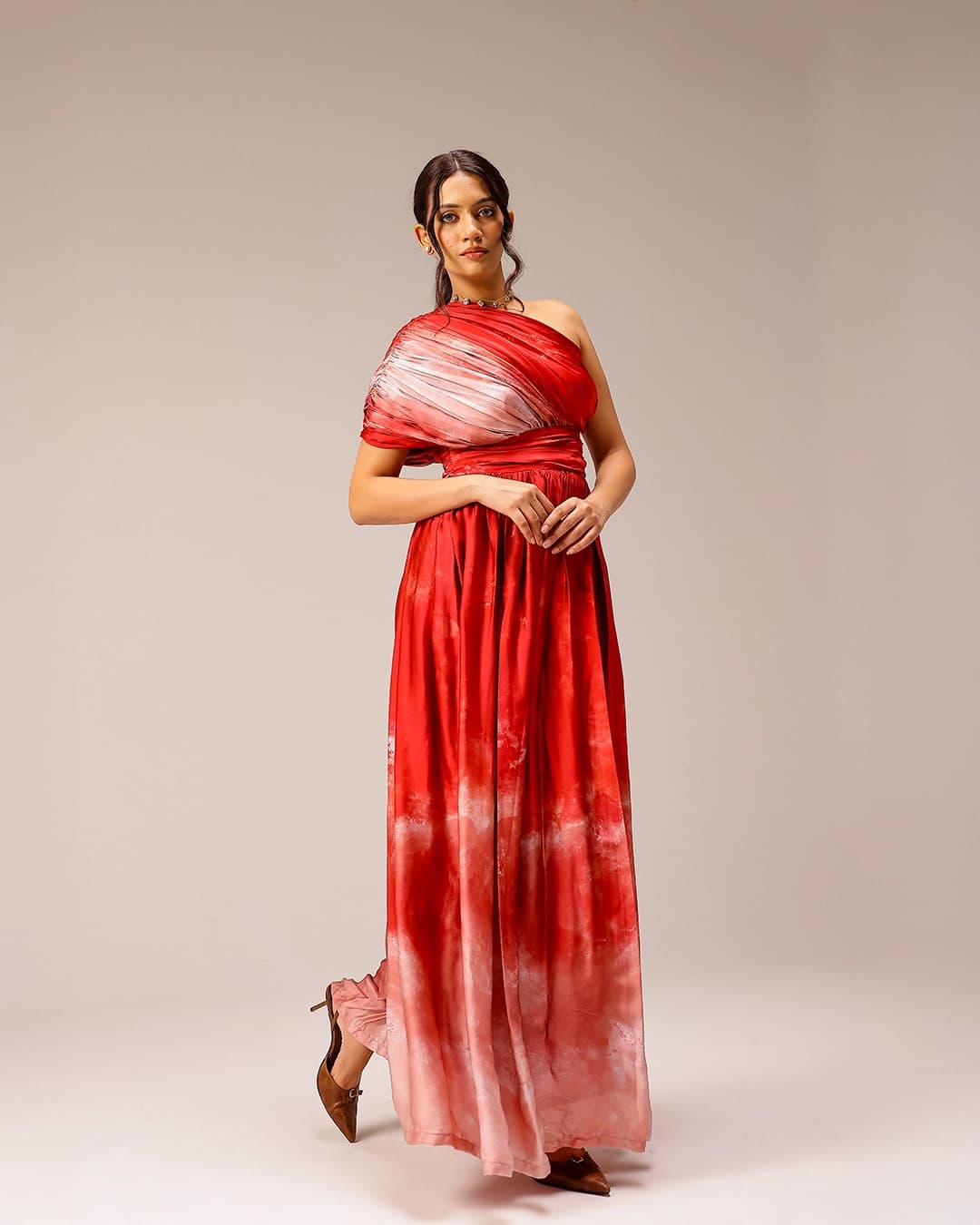 Rosette Draped Dress