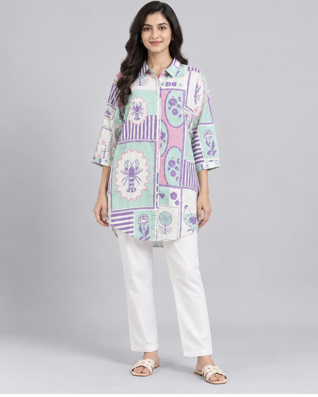 Shirt Lobster Patch Print