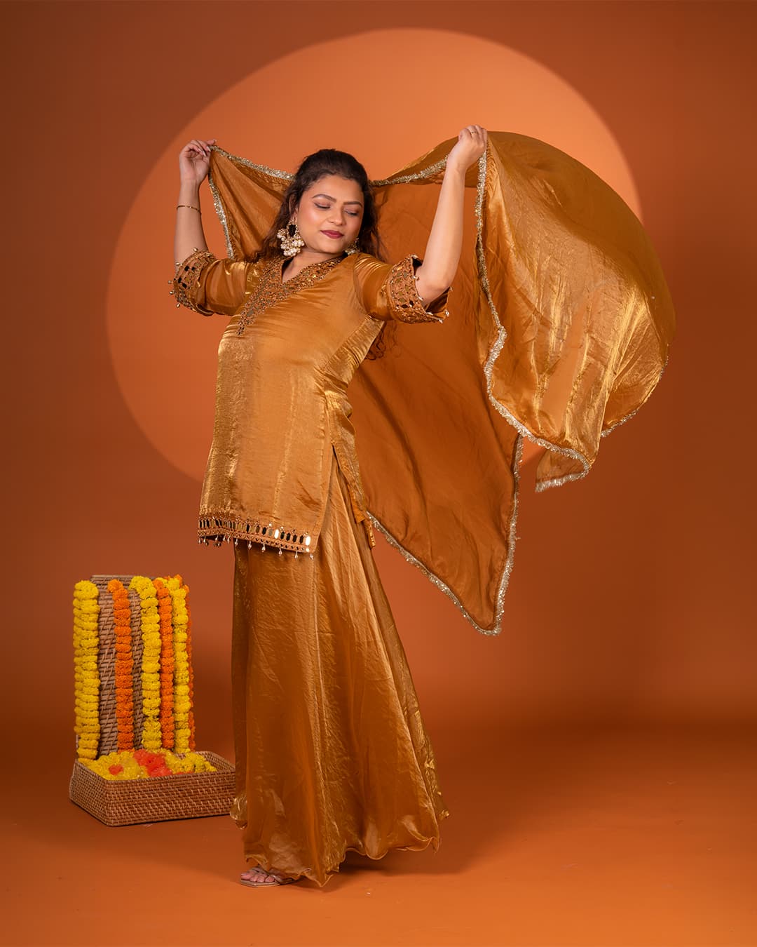Gold Fendi Sharara Set