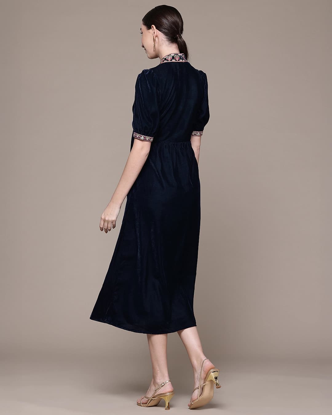 Navy Hiranmayi Festive Midi Dress