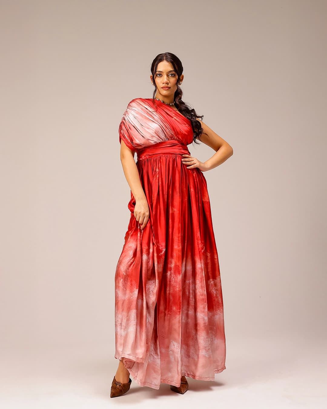 Rosette Draped Dress