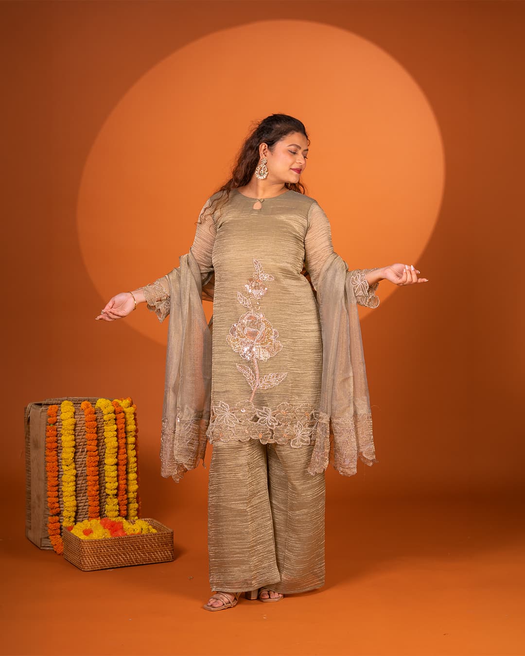 Sage Emerald Tissue Palazzo Set