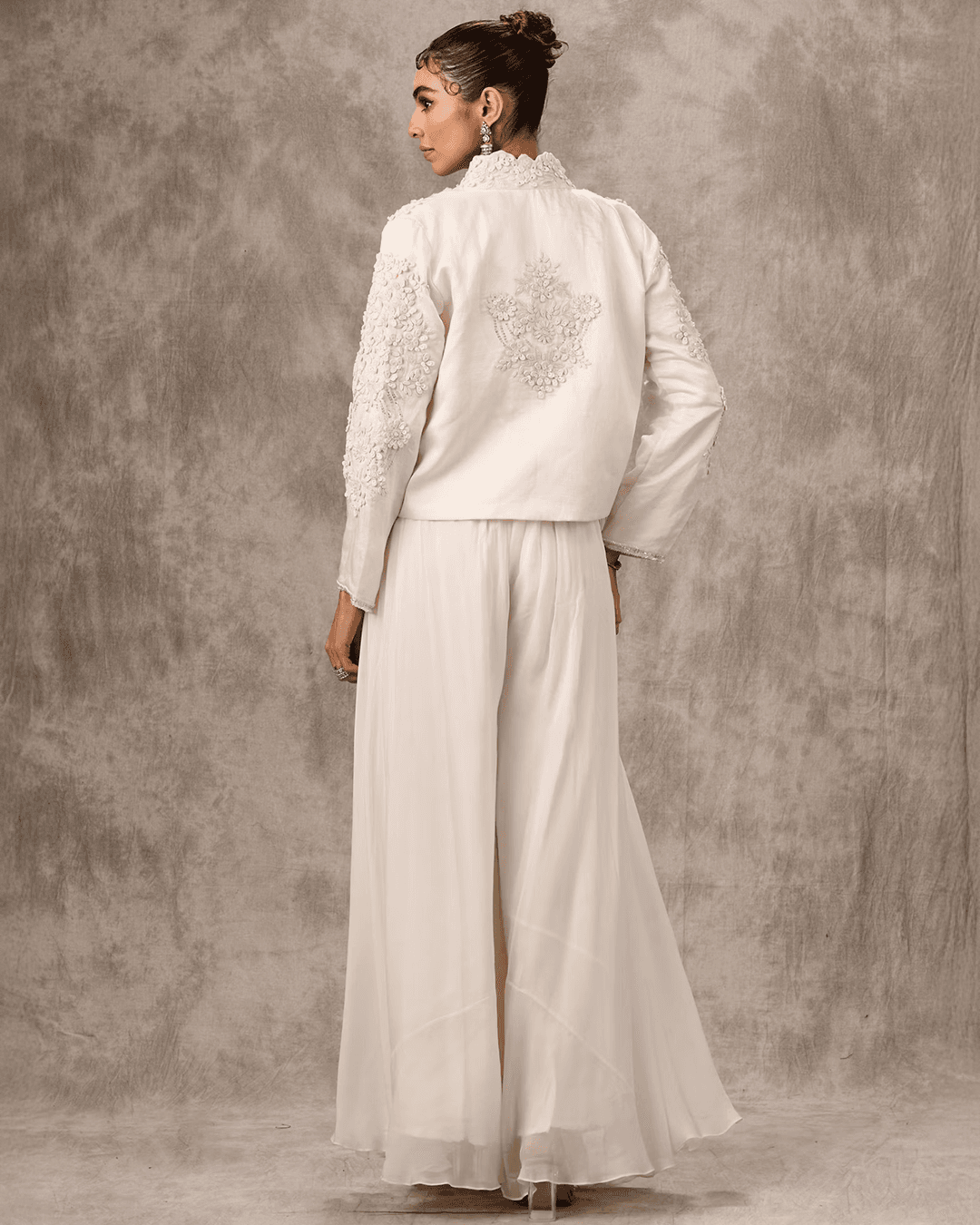 Elegant Cream Art Silk Indo Western