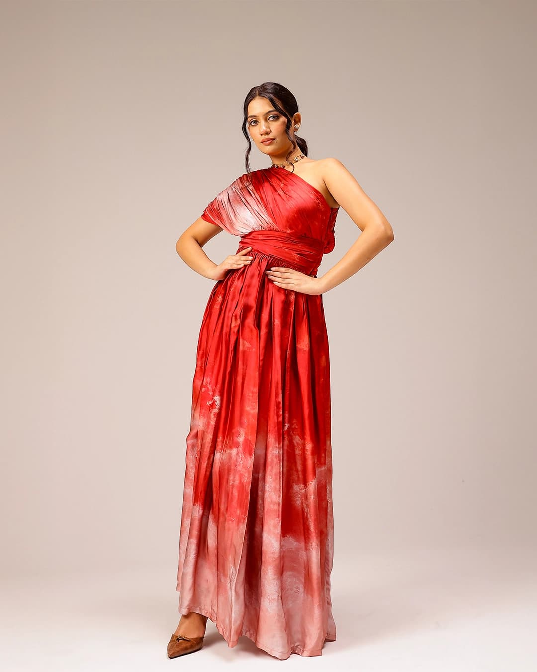 Rosette Draped Dress