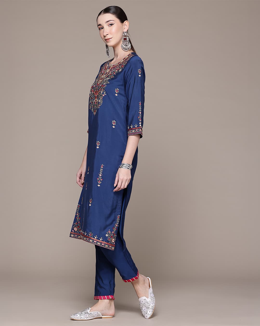 Blue Pearl Petal Solid Suit Set