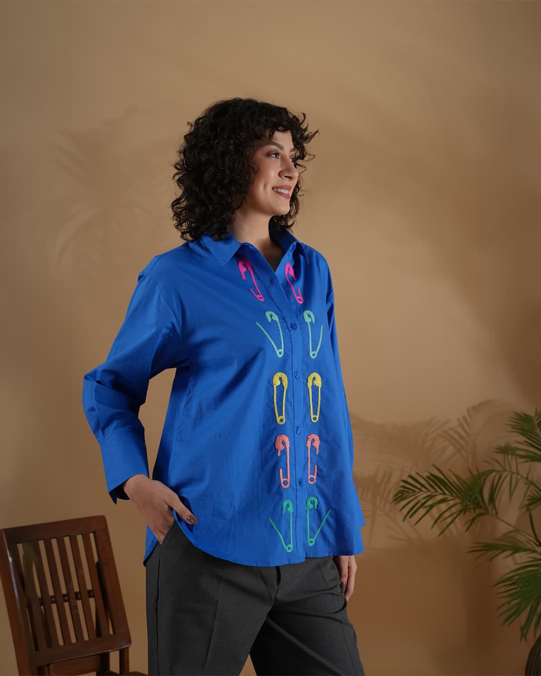 Shirt Safety Pin Blue