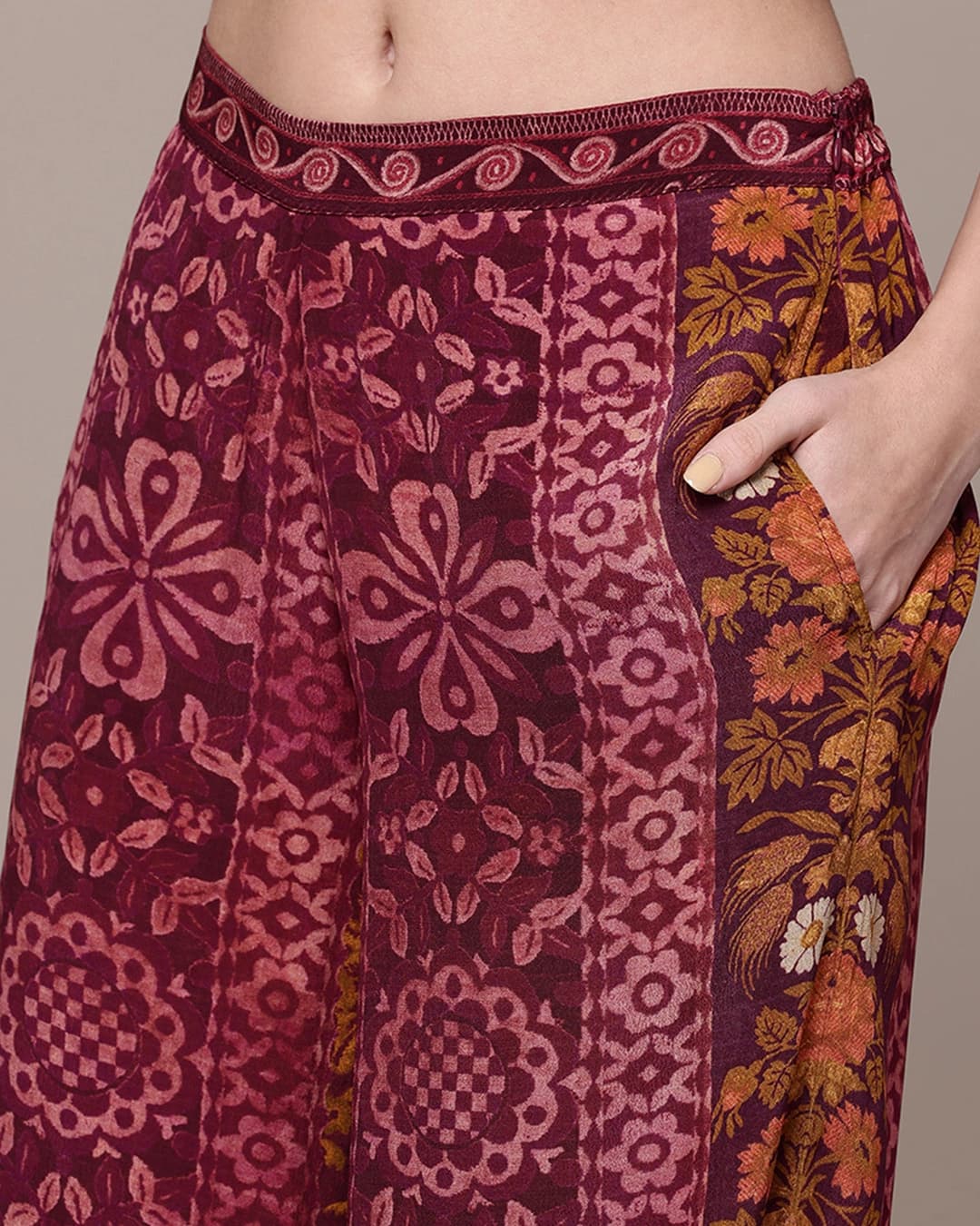 Fuschia Jacasta Patch Print Cape Set