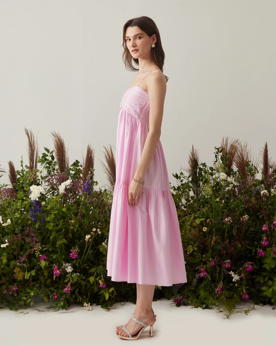 Lea Dress with detachable sleeves (Pink)
