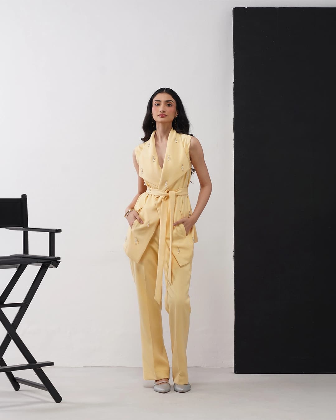 Crystal Drop Co-ord Set (Butter Yellow)
