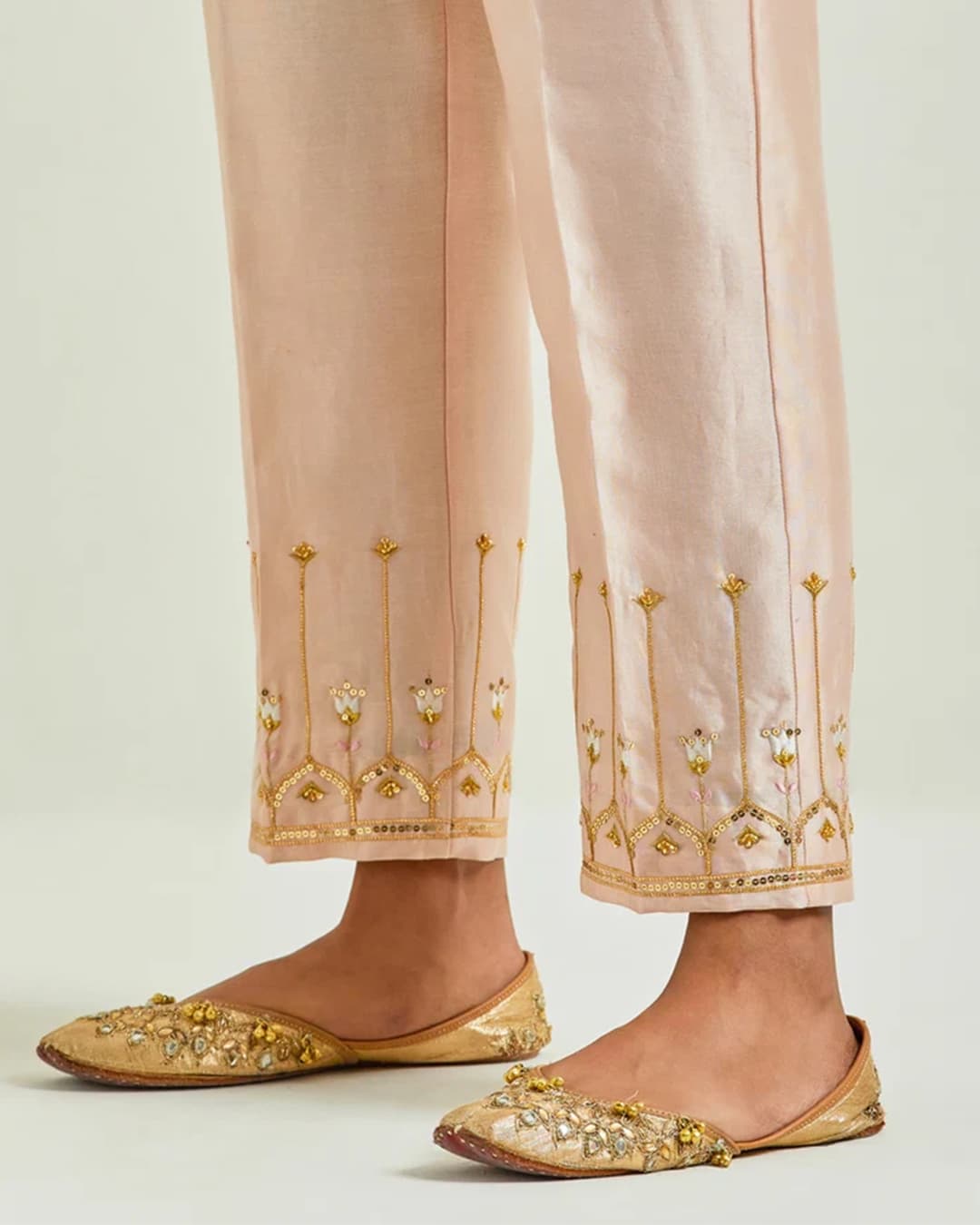 Old Rose hand embroidered kurta set