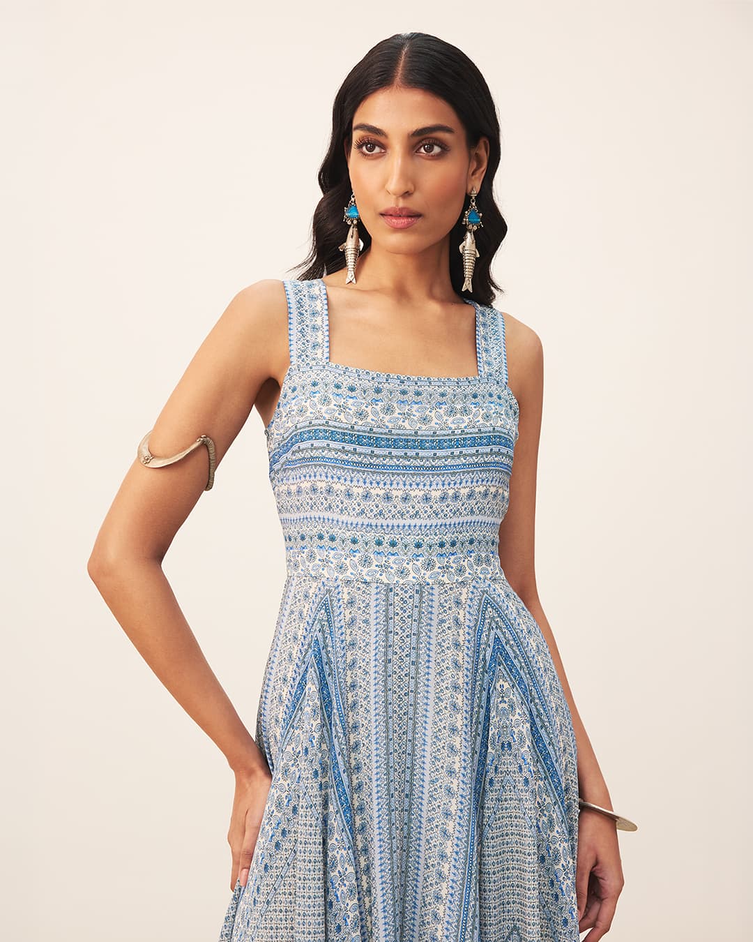 Blue Alifia Long Dress