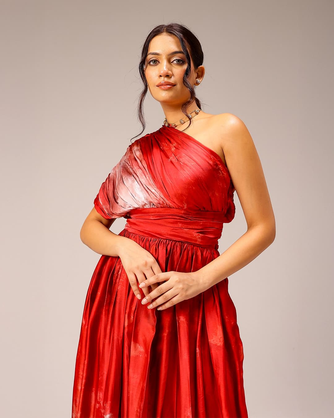 Rosette Draped Dress