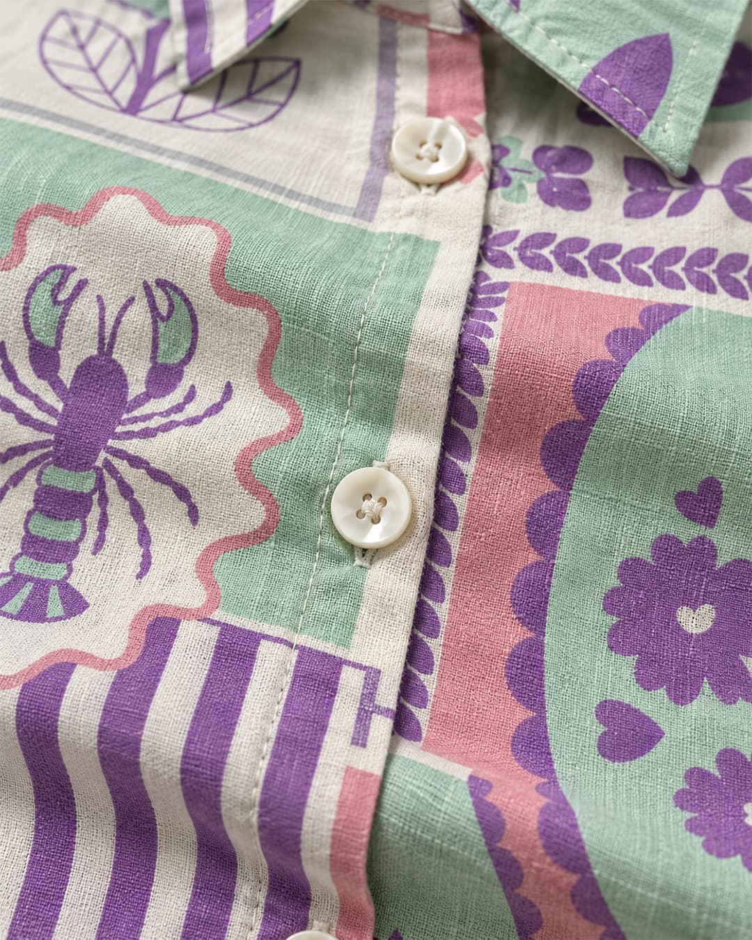 Shirt Lobster Patch Print
