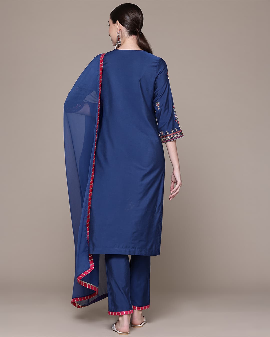 Blue Pearl Petal Solid Suit Set
