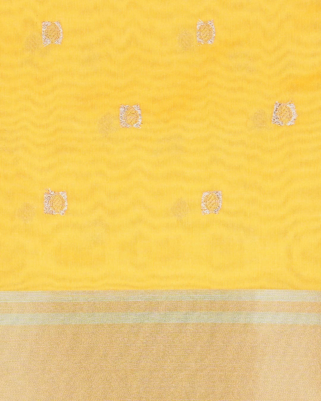 Yellow Katan Silk Zari Boota Banarasi Handloom Saree
