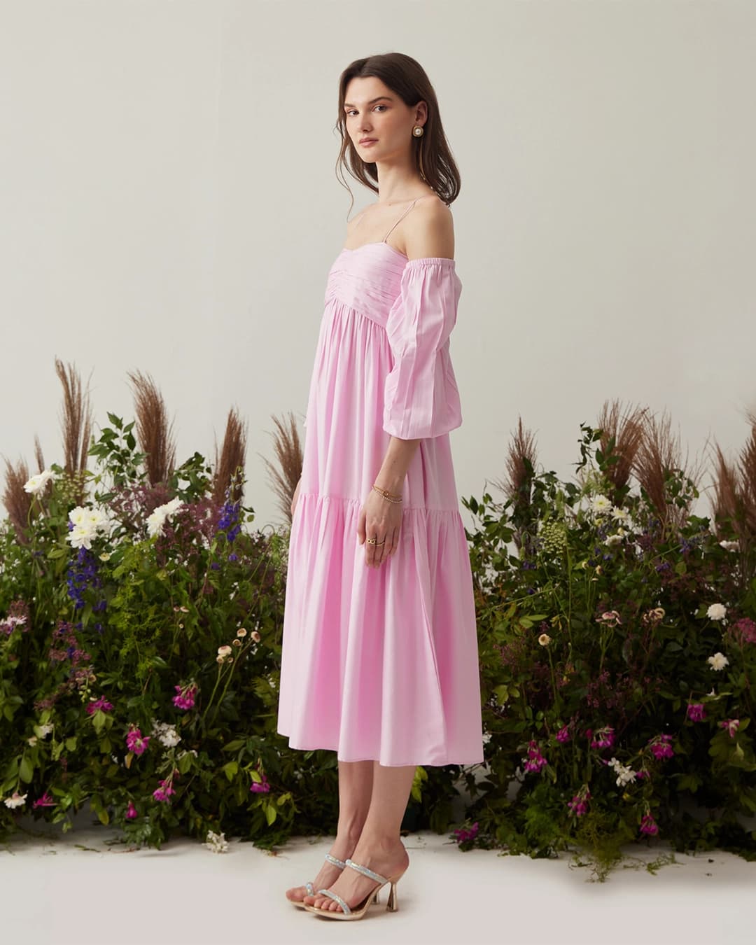 Lea Dress with detachable sleeves (Pink)