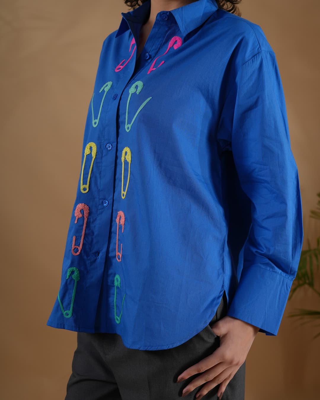 Shirt Safety Pin Blue