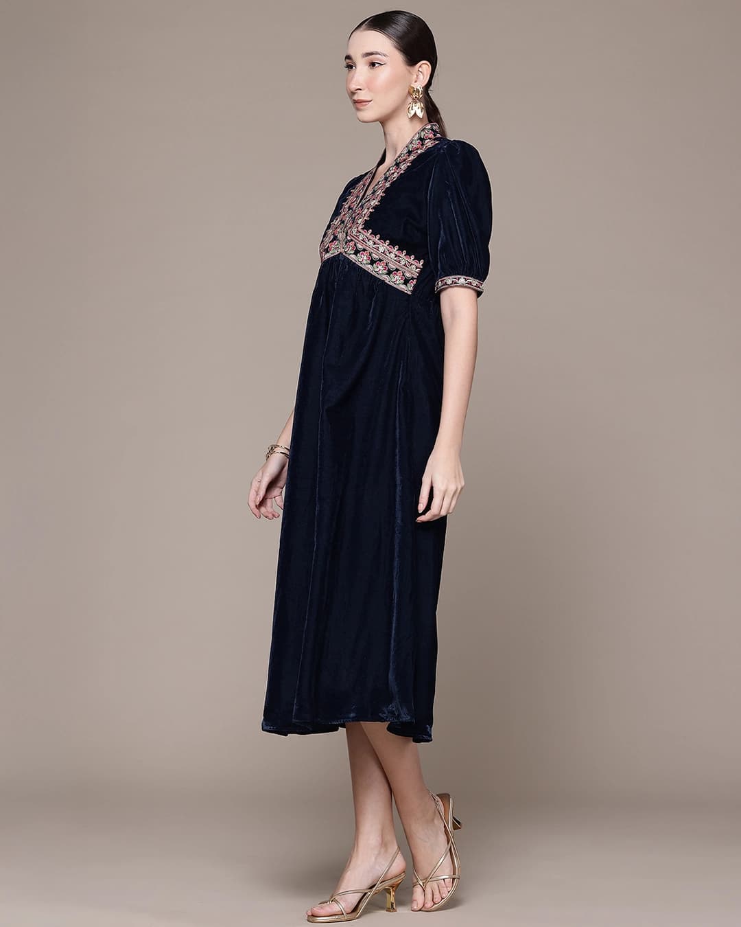 Navy Hiranmayi Festive Midi Dress