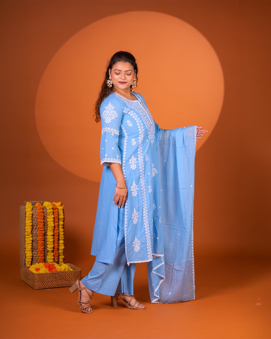 Sky A-Line Cotton Kurta Set